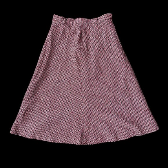 Vintage Skirt Wool Blend Size 10 Red Navy Blue Evan Picone USA 1970s Union Made - Picture 2 of 9